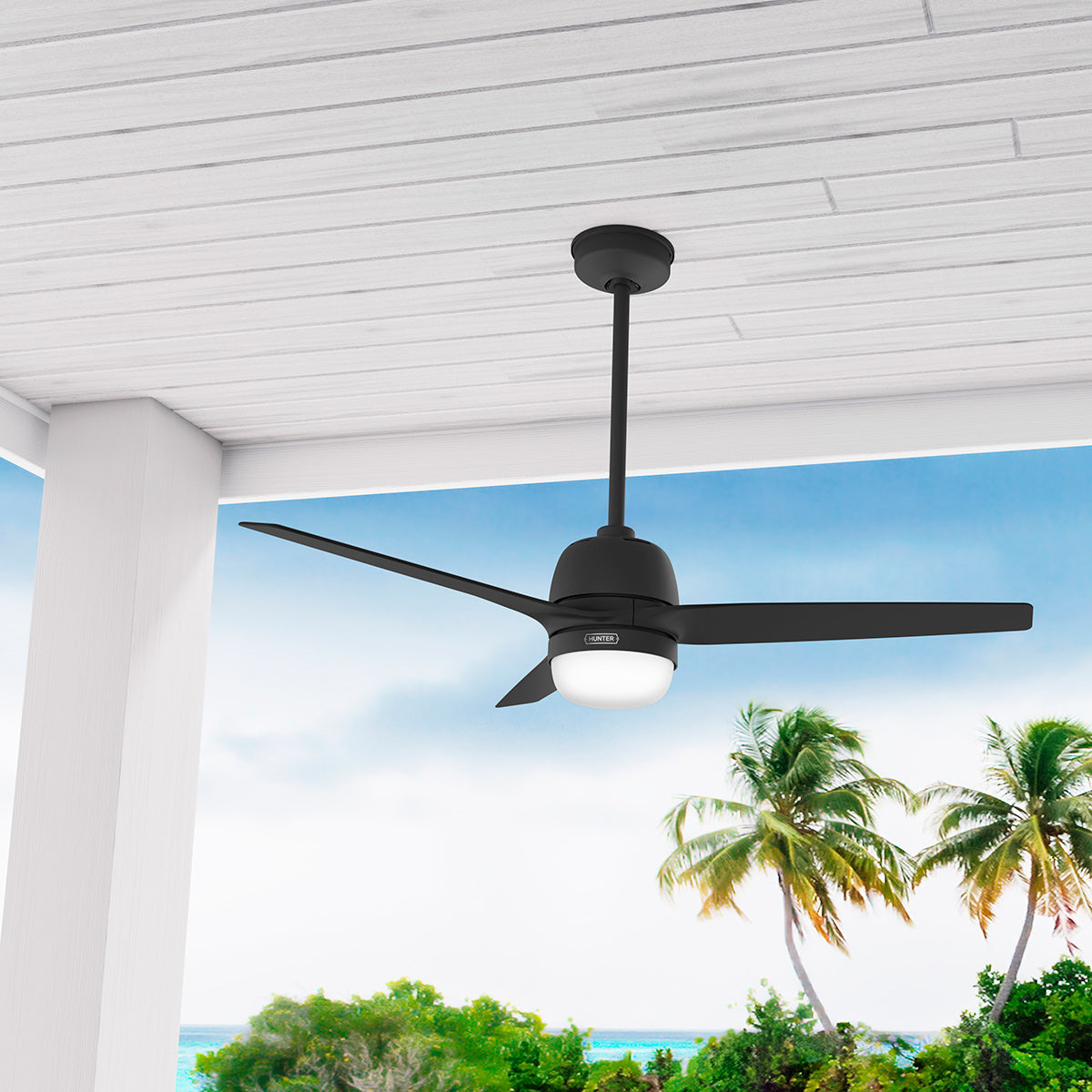 132cm Seawave Outdoor Ceiling Fan - Black