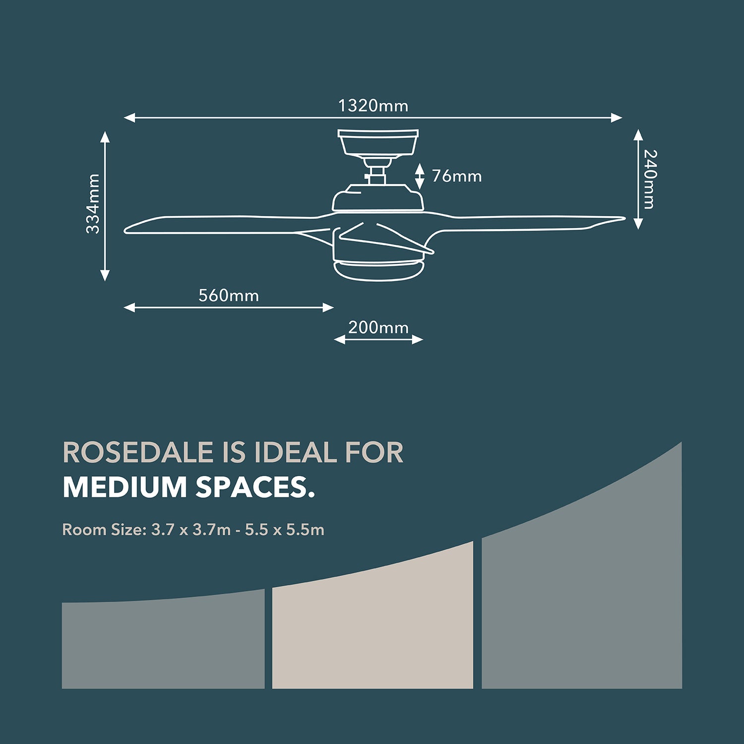 132cm Rosedale DC Ceiling Fan - White