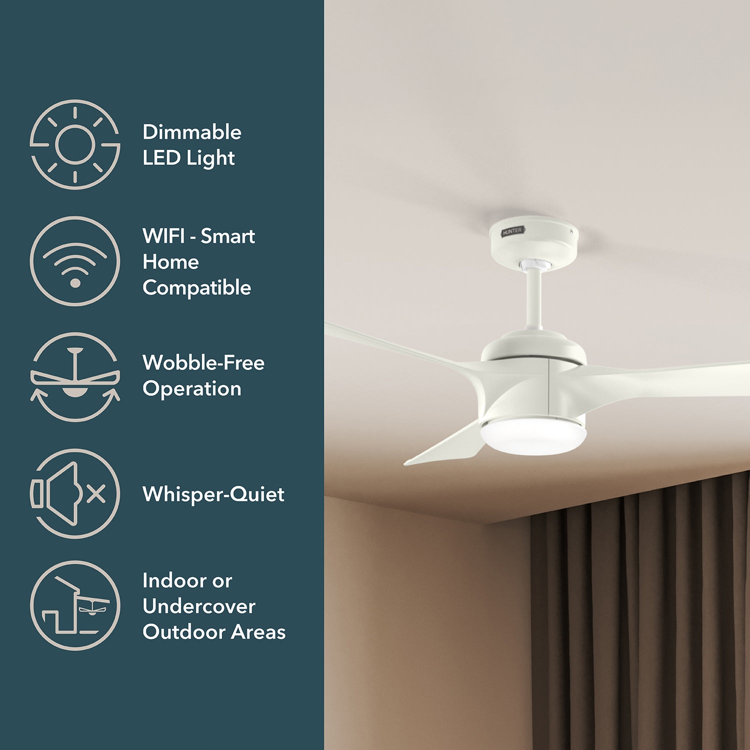 132cm Rosedale DC Ceiling Fan - White